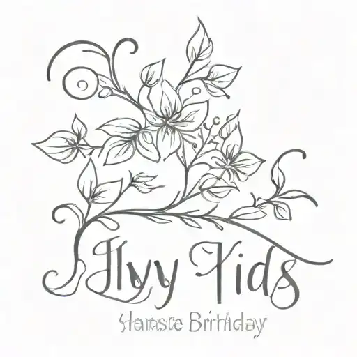 Ivy With Kids Name And Birthday Incorporated