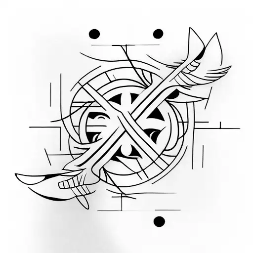 A Minimalist Cross Made Of Fish And Bird Silhouettes