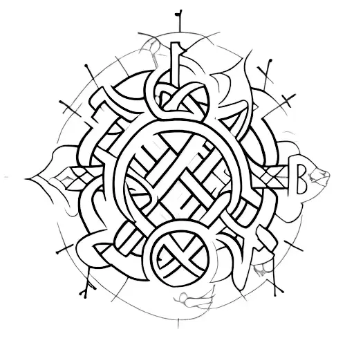 A Minimalist Cross Made Of Fish And Bird Silhouettes