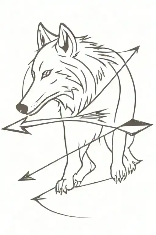 A Wolf On The Prowl With Arrows Sticking Out Of It