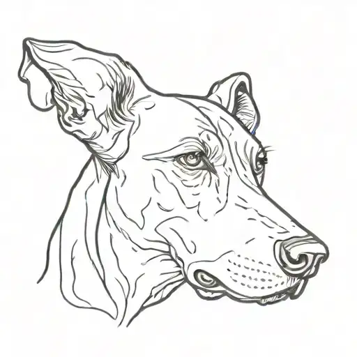 Single Line Drawing Of Coonhounds Head