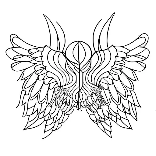 A Biology-inspired Tattoo Featuring A Geometric Pattern Of Angel Wings