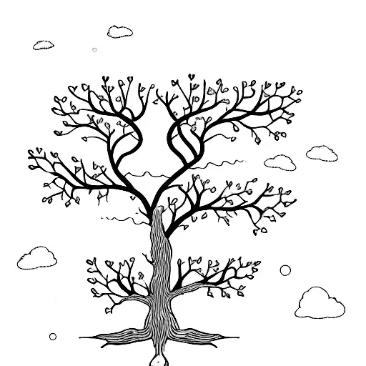 Heart-shaped Tree With Children Swinging From The Branches