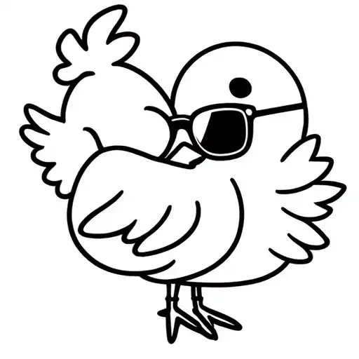 Cartoon Chicken Wearing Sunglasses Viedogames