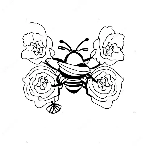 Bee With White Carnations