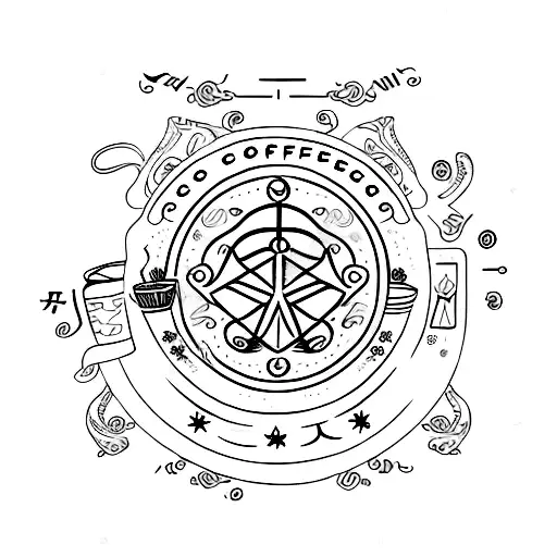 Coffee Cup With Zodiac Symbols As Steam