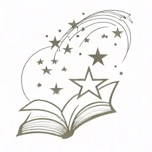 Open Book With Star Rain