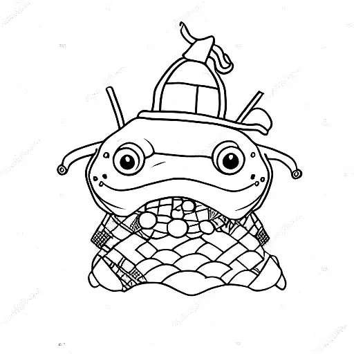 Samurai Frog With Pumpkin Hat