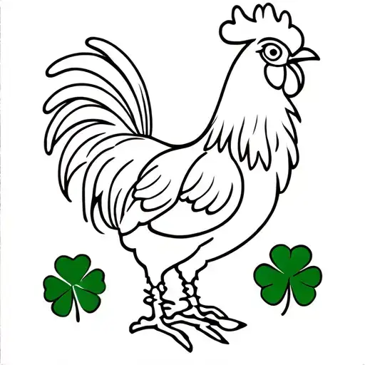 Shamrocks And Portegeuse Rooster