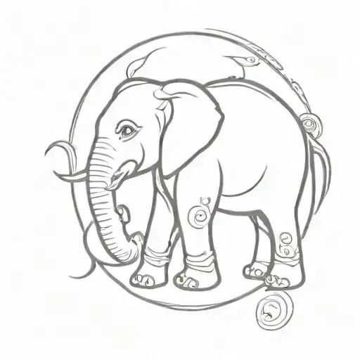Elephant Adorned With Traditional