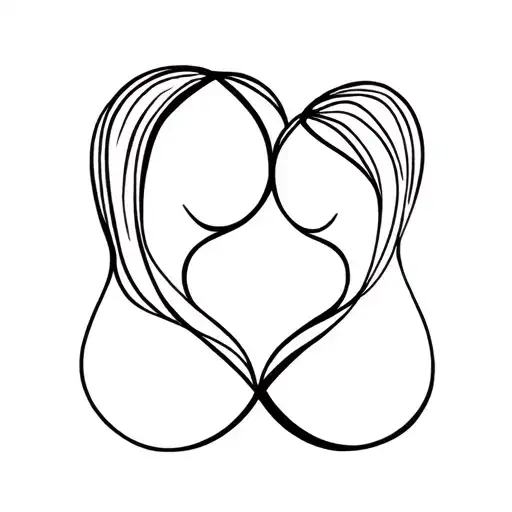 Mother Daughter Tattoo Design Featuring Intertwined