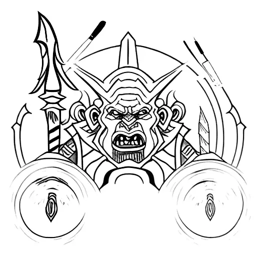 Orc Warrior Wielding A Paintbrush