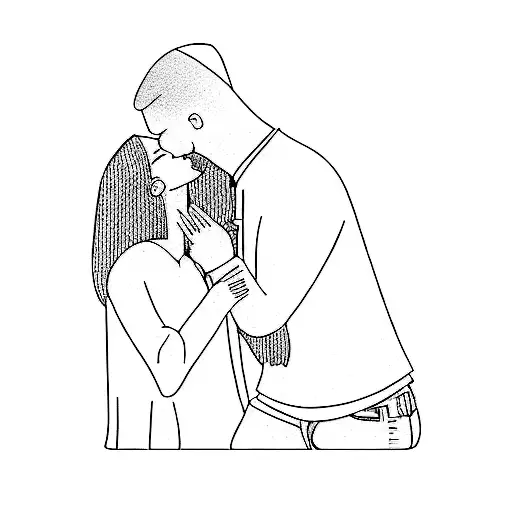 A Couple Kissing In The Dark