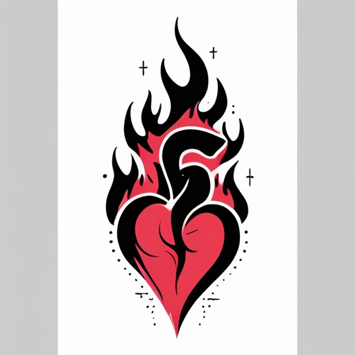 Crimson Flame’s Vengeful Heart Tattoo idea