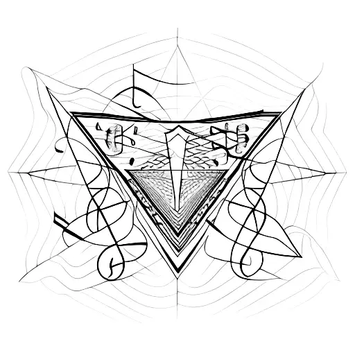 Music Notes Forming A Geometric Triangle Pattern