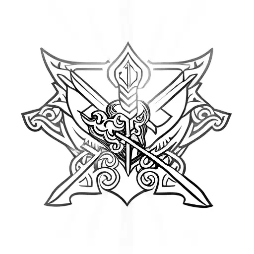 Radiant Rank Badge From Valorant With A Sword Through It