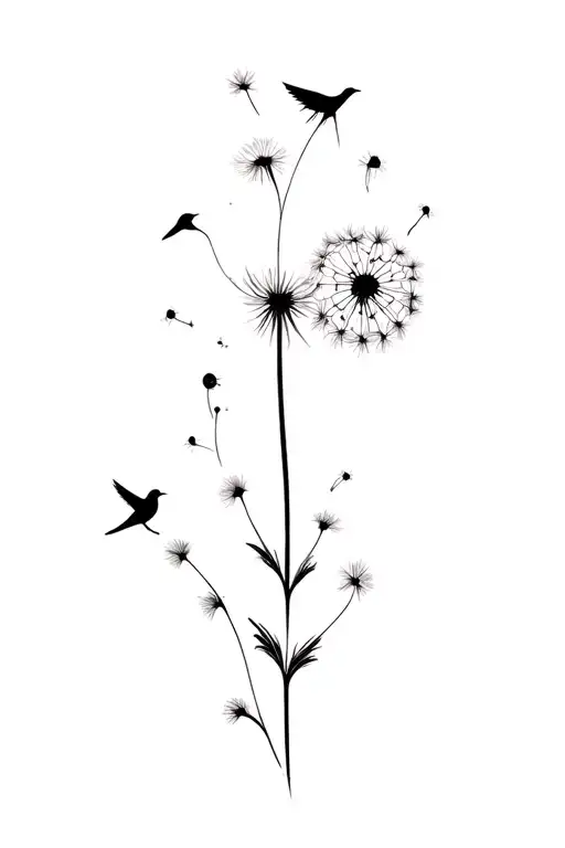 Dandelion Turning Into Birds