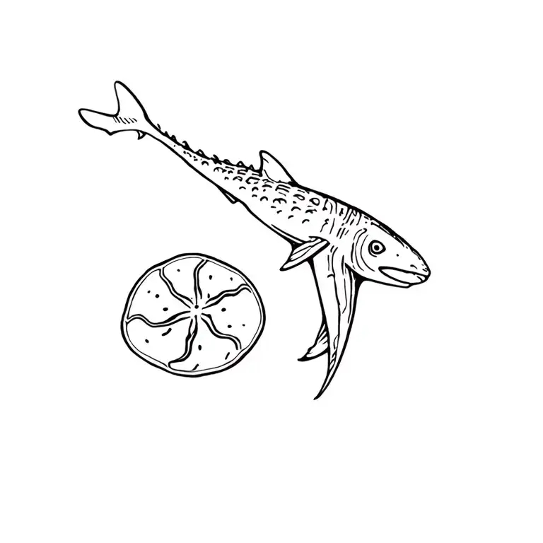 Whale Shark Conch Shell And Sand Dollar