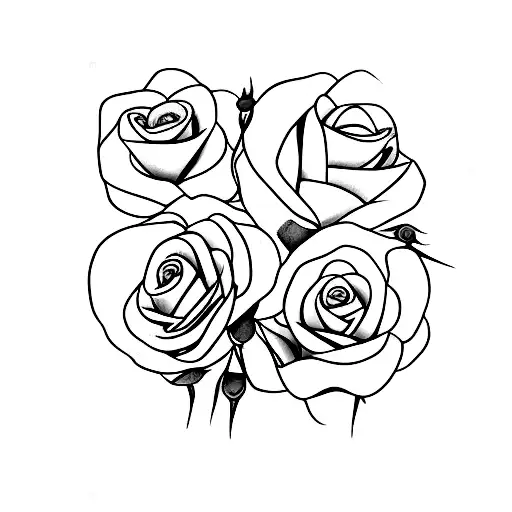 Lavender Sprig Intertwined Rose With Stem