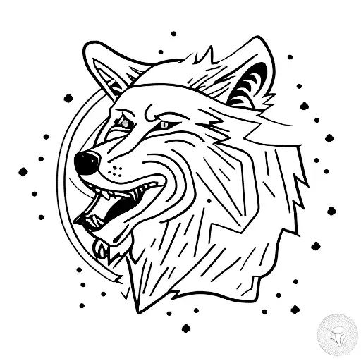 A Wolf Howling At A Pixelated Moon In A Dense Forest