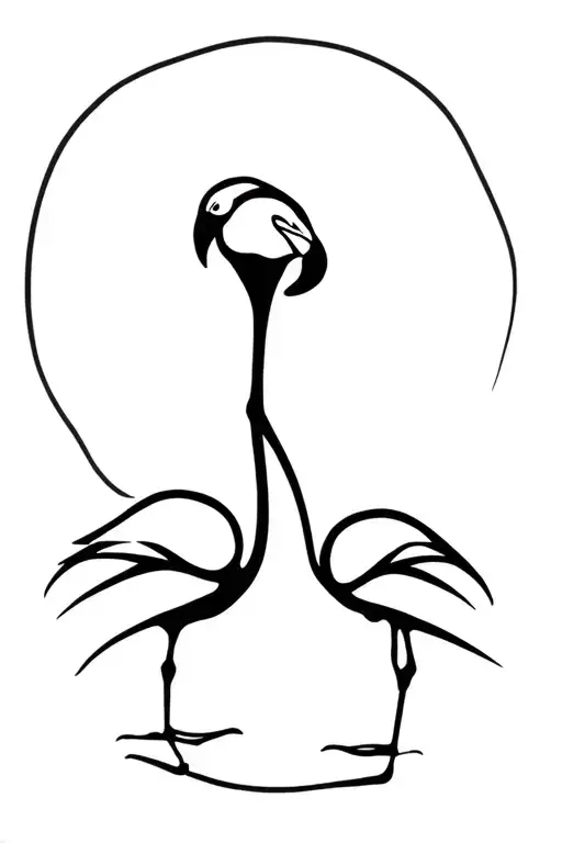 Sleep Token Symbol With Black Flamingo Below