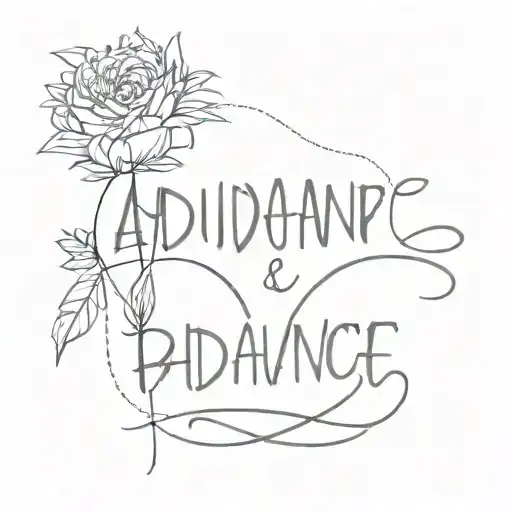 The Word 'Abundance' On Top Of The Retrograded And Inverted Word 'Balance'