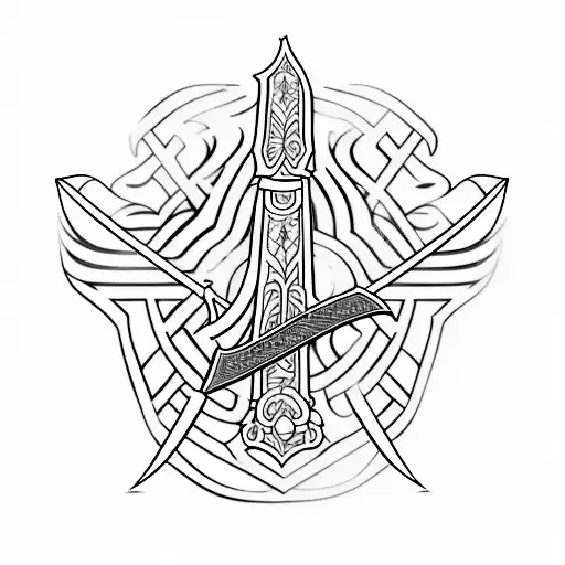 Sword With Ankewraped Around It