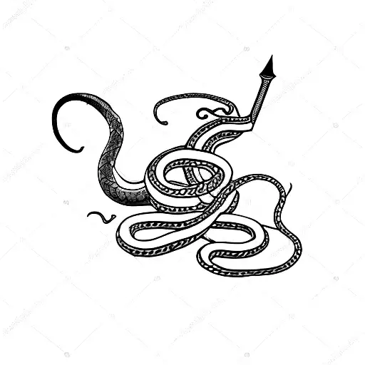 Sword With Snake Wraped Around It