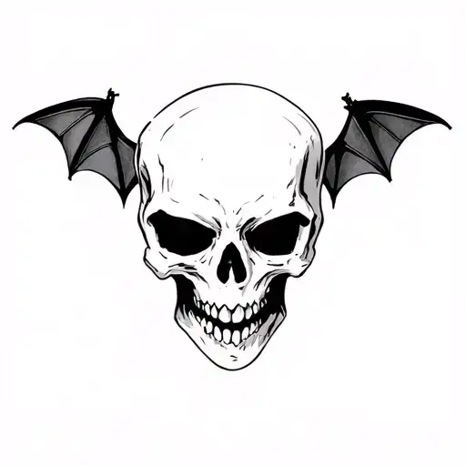 Skull With Bats