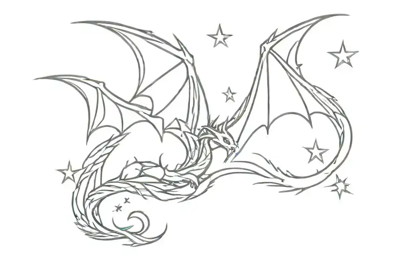 Dragon An Stars Forming A Line