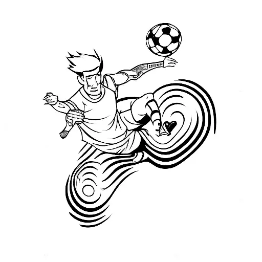 A Tatto Of A Man Playing Soccer