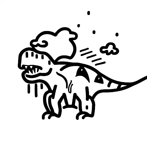 Kid's Drawing Dinosaur With Fire