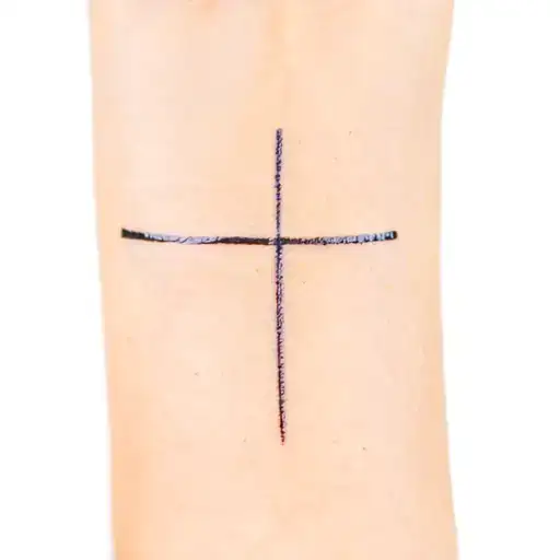 Mini Line Tattoo For A Bold Girl Face Full