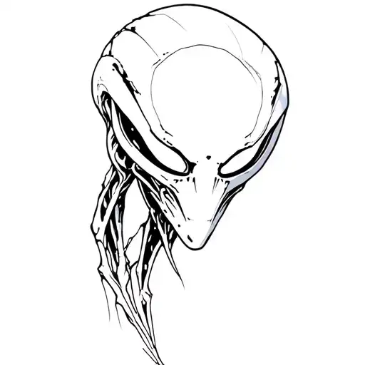 Alien From The Movie In Engraving Style
