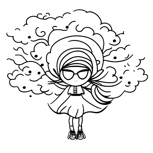 Girl By Tree Silhouette Windswept