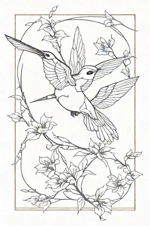 Humming Bird In The Shape Of A Bow And Arrow