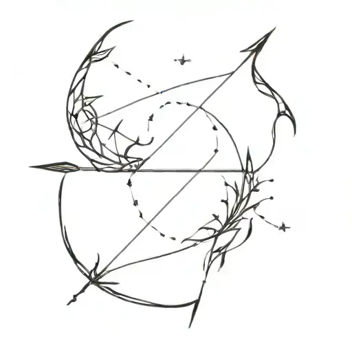 Sagittarius Constellation With Bow And Arrows