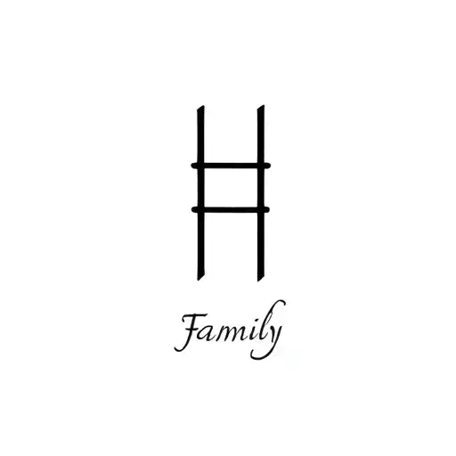 The Letter H With Word Family Underneath And Vlt A Symbol That Connects