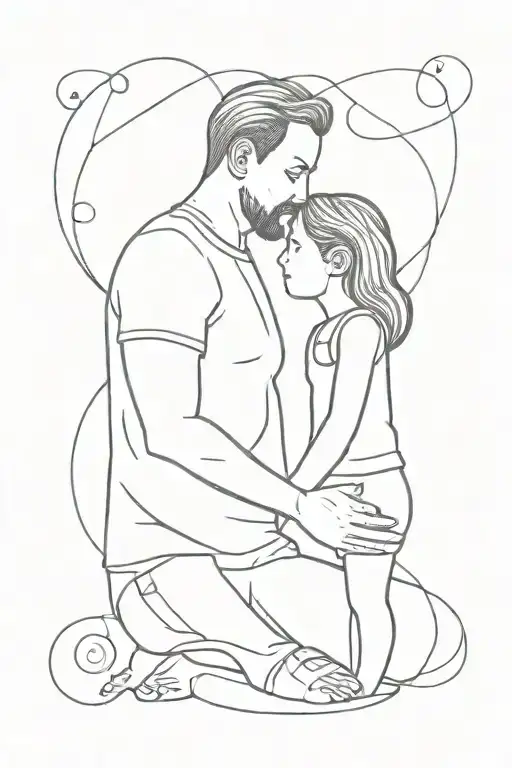 I Want Father Daughter Tatoo Daughter Is 10 Years Old And Father Is 35 Years Old