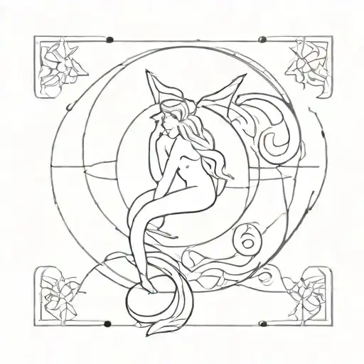 1 Tattoo Mixing The Astrological Sign Aquarius And That Of Libra