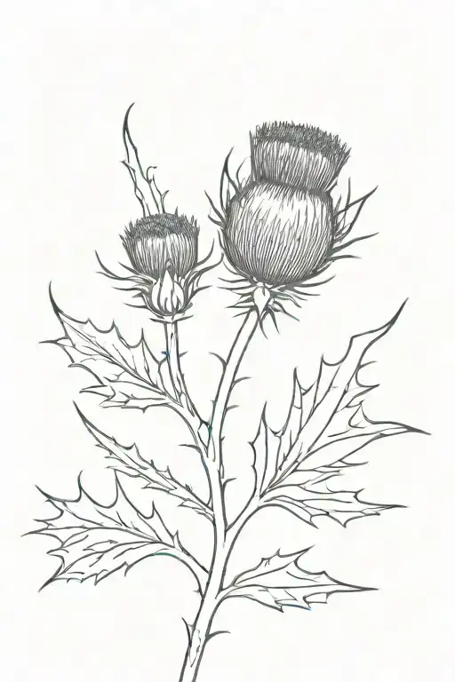 Scottish Thistle Drawn By Alastair Gray