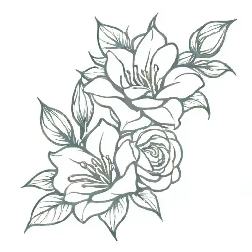 Rose And Lily Flowers Bouquet