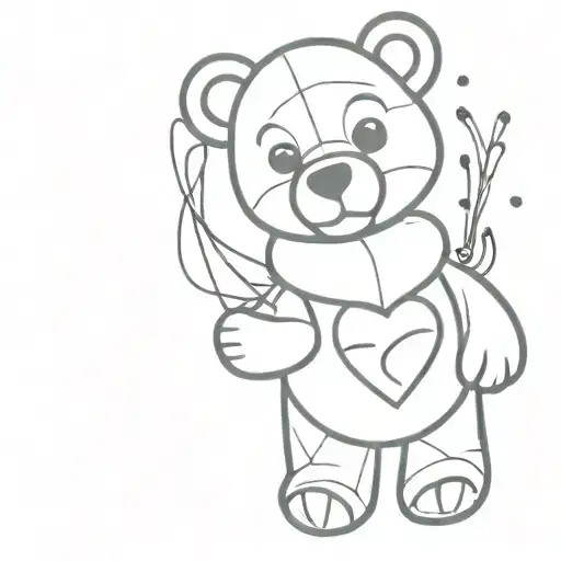 Crystal Teddy Bear Holding A Heart Shape