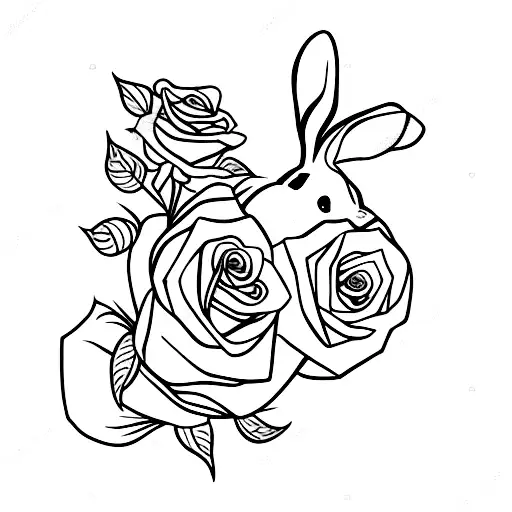 Bunny Holding A Rose