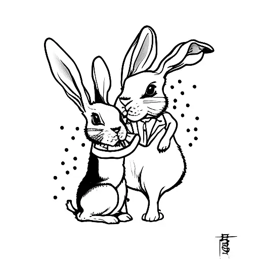 Bunny Standing On A Dog