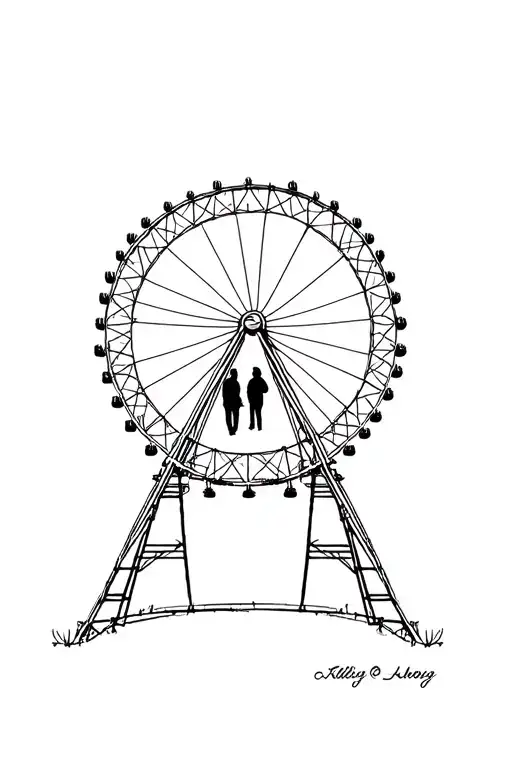 Ferris Wheel With Two People On Top Love