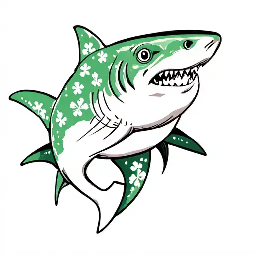 A Shock But The Outline Of The Shark Be Clovers