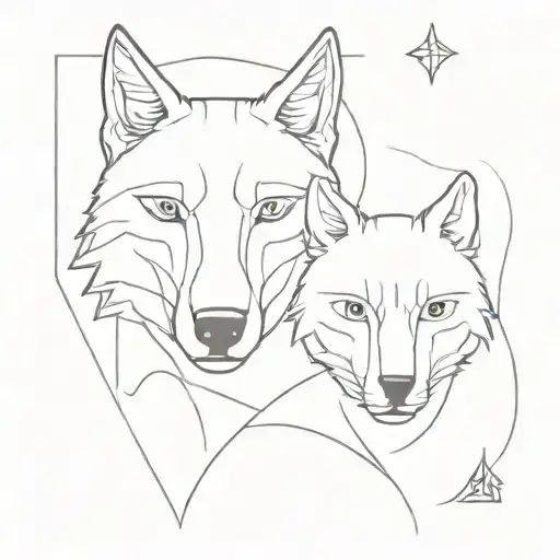 Cat And Wolf Face