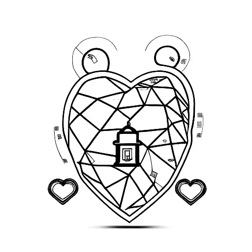 A Minimalist Outline Of A Briefcase With A Heart Symbol Inside