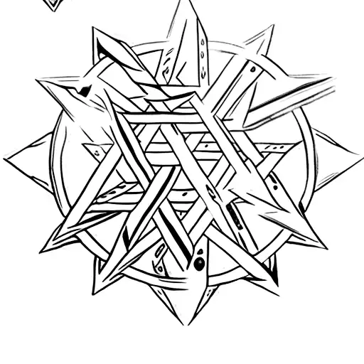 Star Of David Consisting Of Complete Iron Swords With The Handle